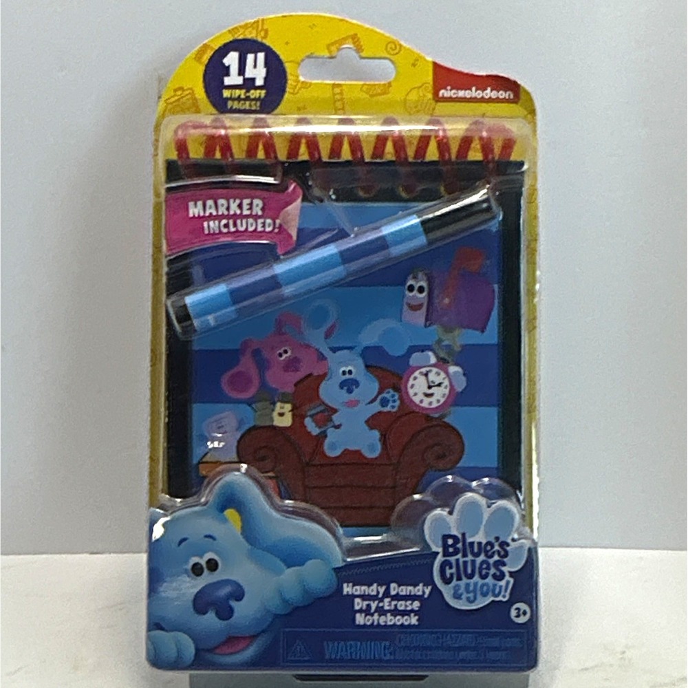 Nickelodeon Handy Dandy Dry-Erase Notebook Blue's Clues & You! 14pg Marker